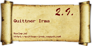 Quittner Irma névjegykártya